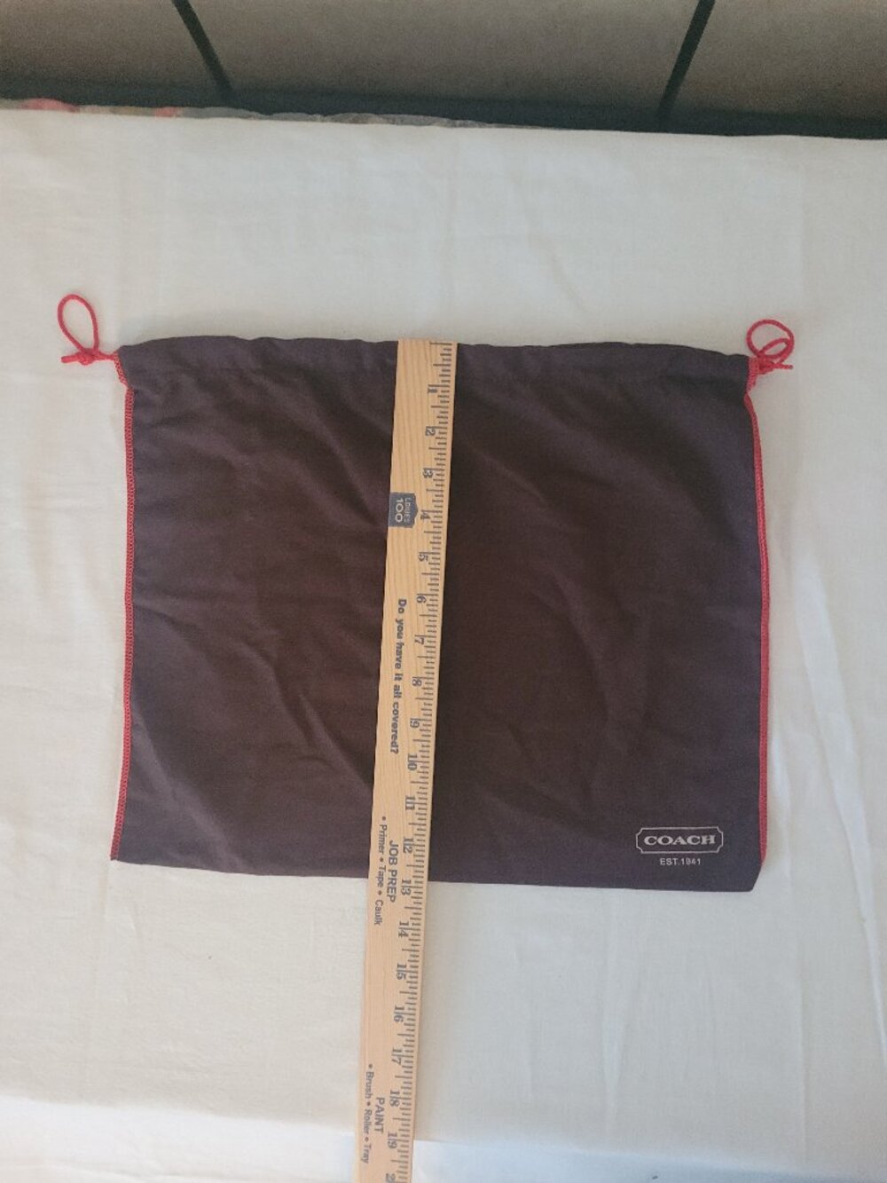Coach Dust Bag Brown with Red - Picture 5 of 11